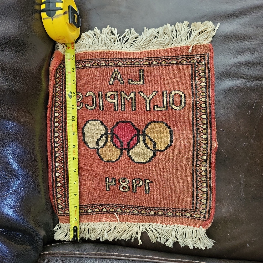 Hand Woven 1984 L A Olympics Small Carpet / Wall Hanging - Picture 6 of 8